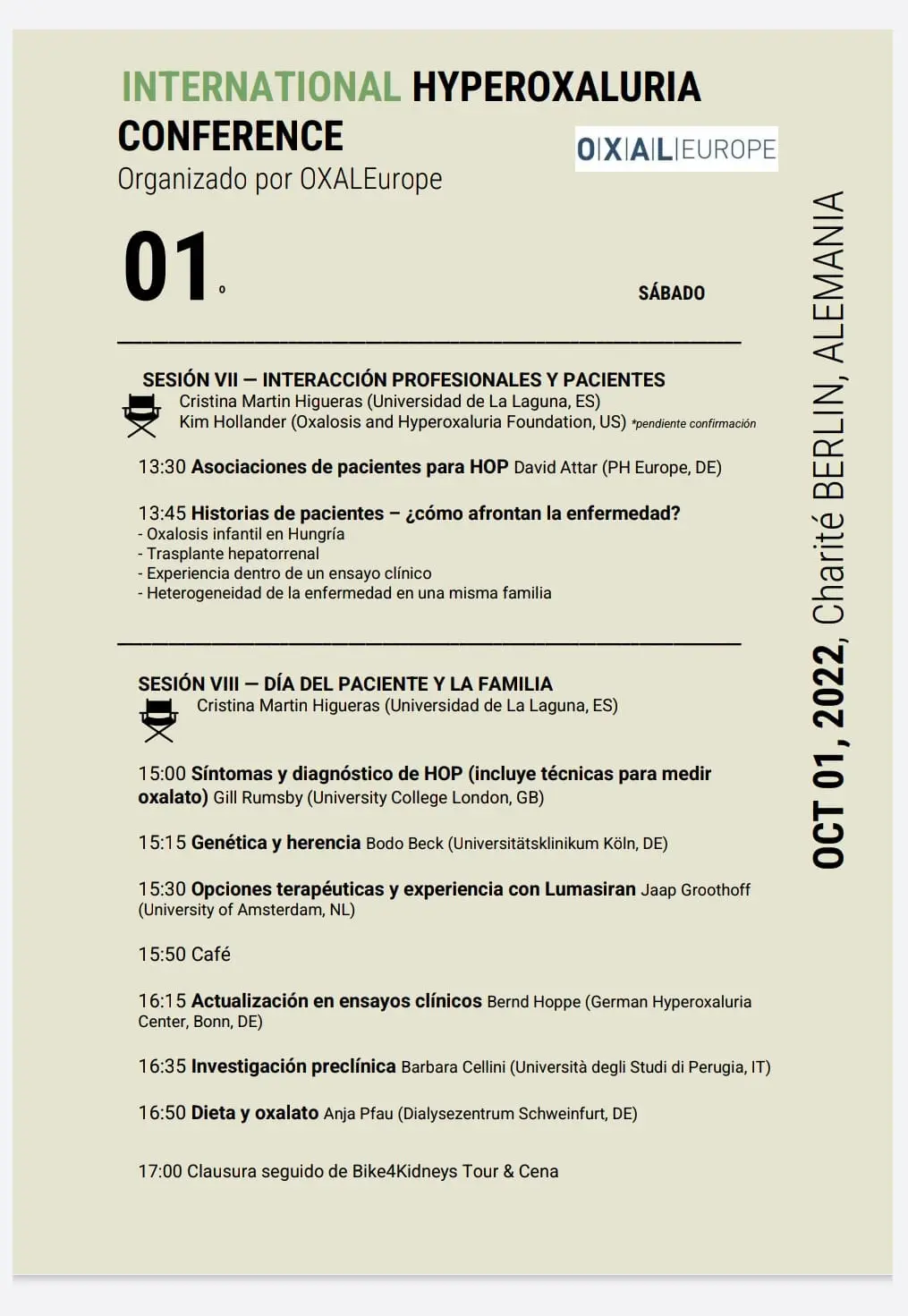 Programa Conferencia Hiperoxaluria de Berlin